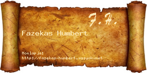 Fazekas Humbert névjegykártya